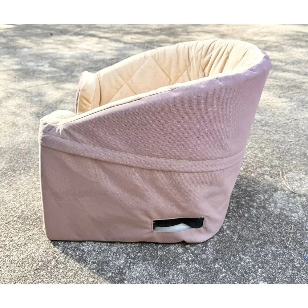 K&H Pet Products Cozy Dog / Cat Booster Car Seat – Neutral Tan & Beige